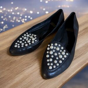 Elegant Black Studded Flats size 6
